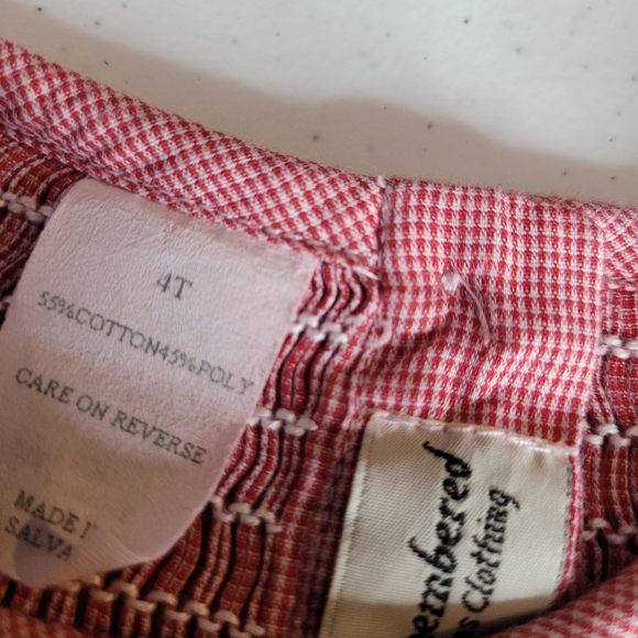 Amanda remembered Girl Sz 4T Christmas dress Smocked Neck Handmade Clothing - Picture 14 of 14